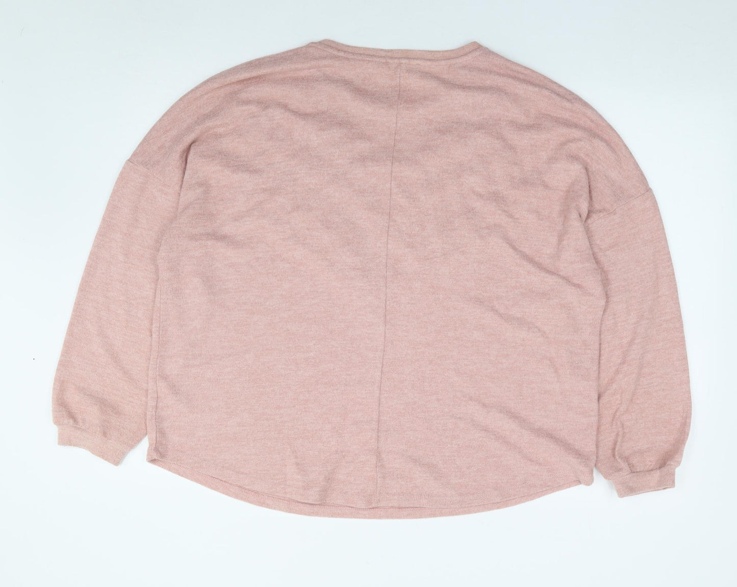 Papaya Womens Pink Round Neck  Viscose Pullover Jumper Size 20