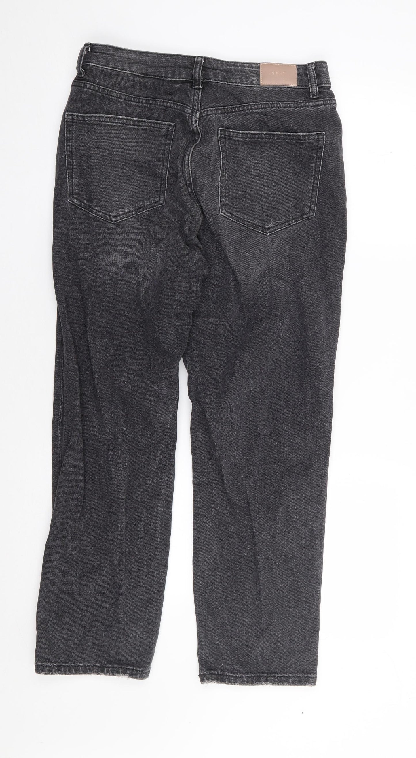 Next  Womens Black  Cotton Straight Jeans Size 12 L27 in Regular Zip