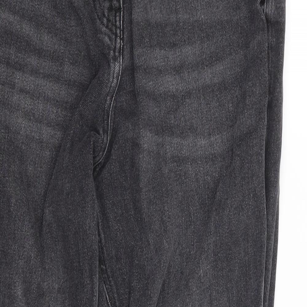 Next  Womens Black  Cotton Straight Jeans Size 12 L27 in Regular Zip