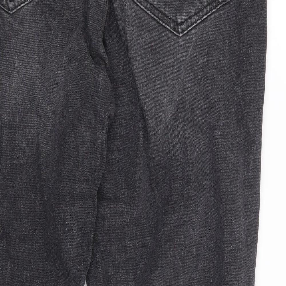 Next  Womens Black  Cotton Straight Jeans Size 12 L27 in Regular Zip