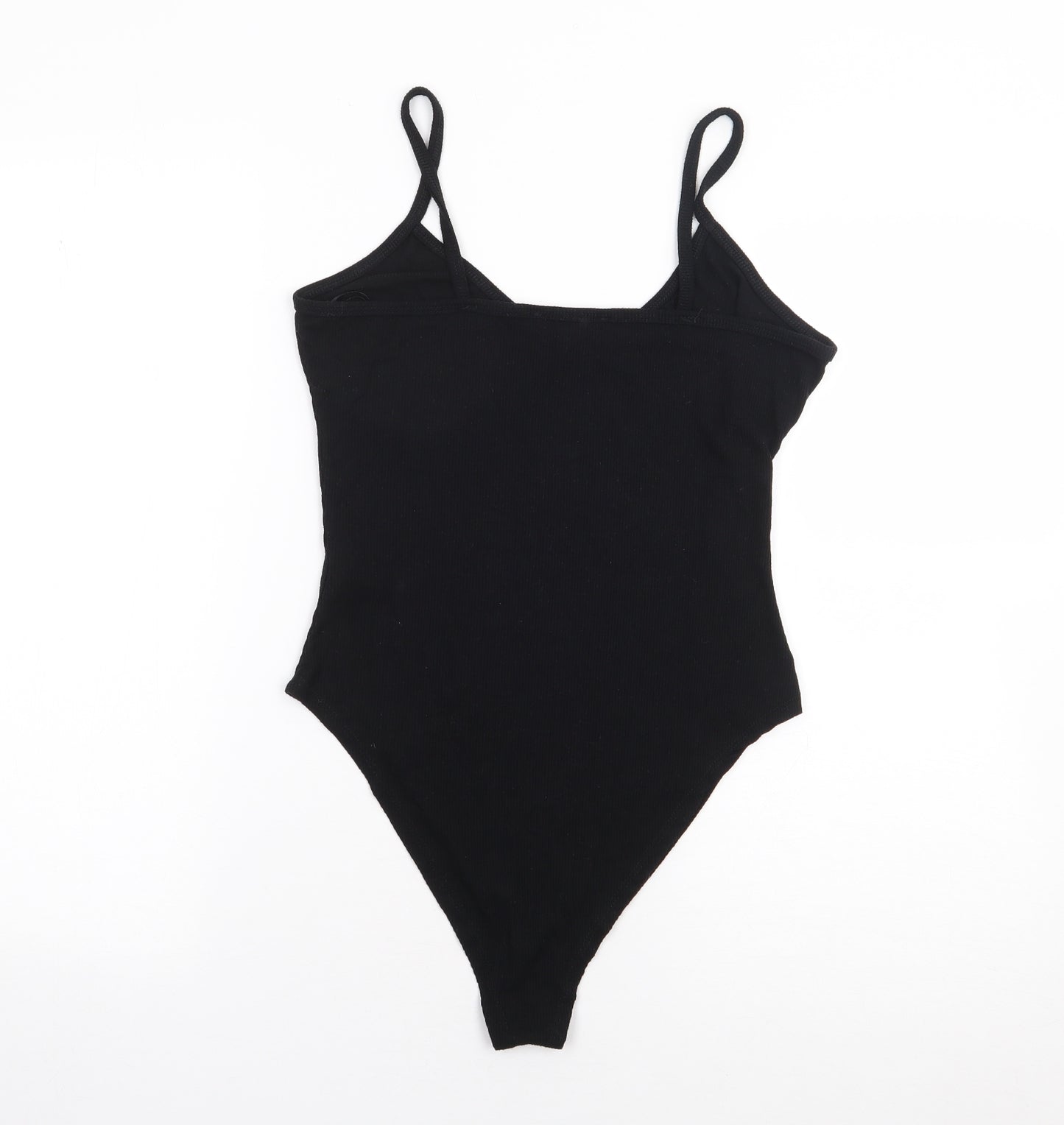 Primark Womens Black  Polyester Bodysuit One-Piece Size S  Snap - Ribber