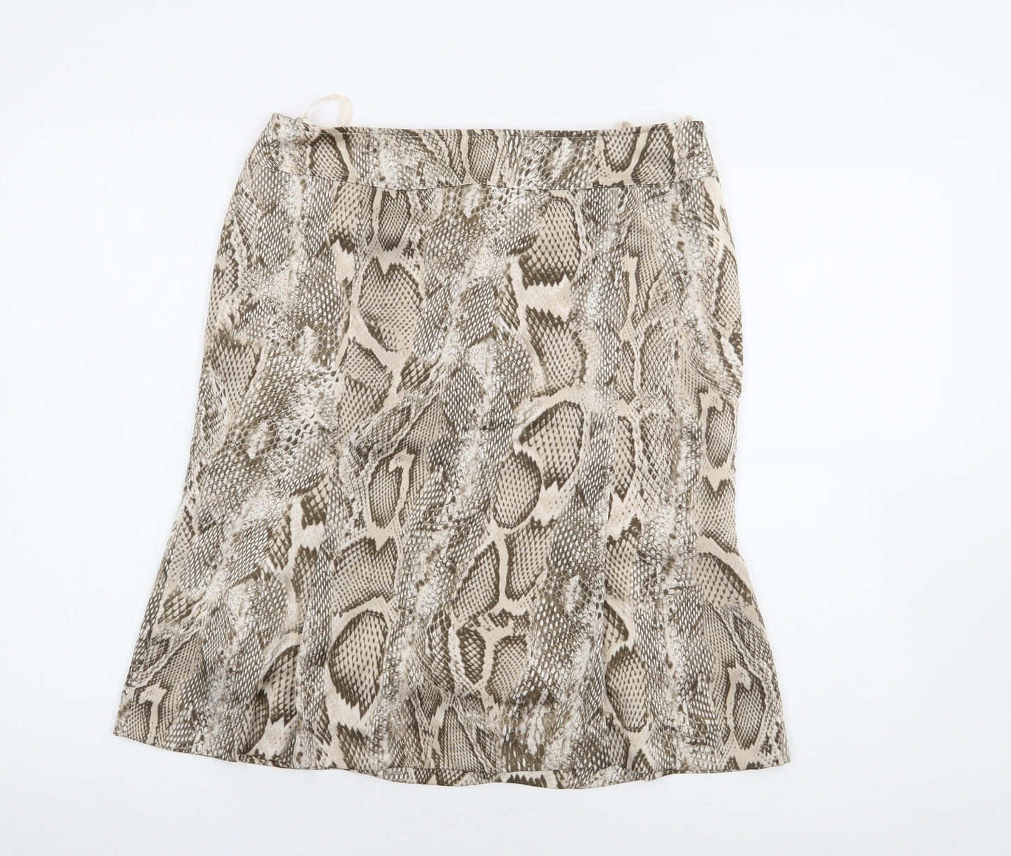 B/A/S/L/E/R Womens Beige Animal Print Polyester Flare Skirt Size 14
