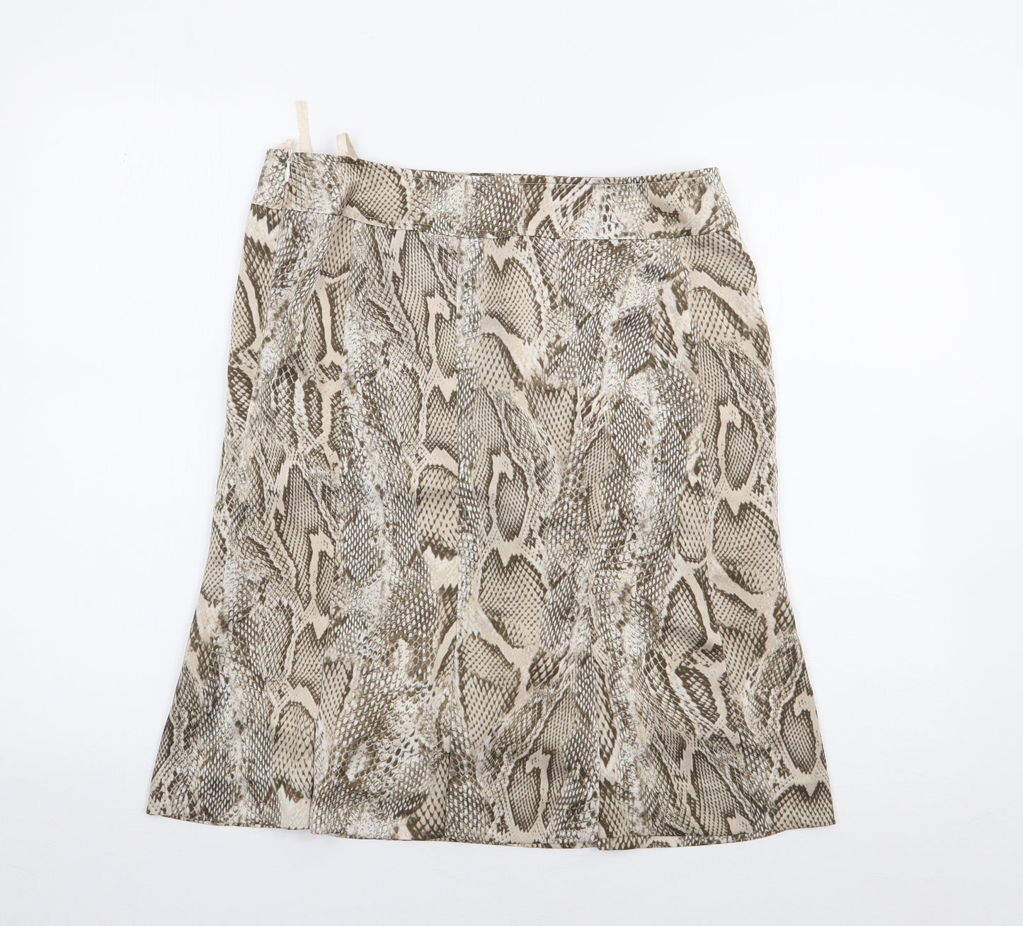 B/A/S/L/E/R Womens Beige Animal Print Polyester Flare Skirt Size 14