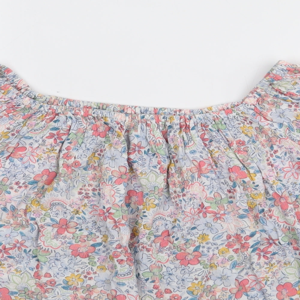 Tu  Womens Multicoloured Floral Viscose Jersey Blouse Size 16 Off the Shoulder