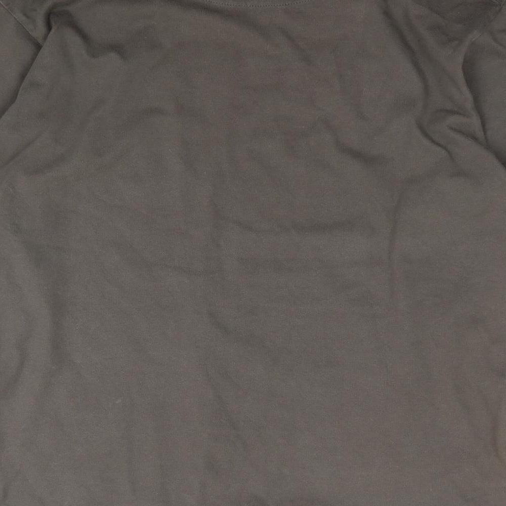 Rocha John Rocha Mens Brown  Cotton  T-Shirt Size M Crew Neck