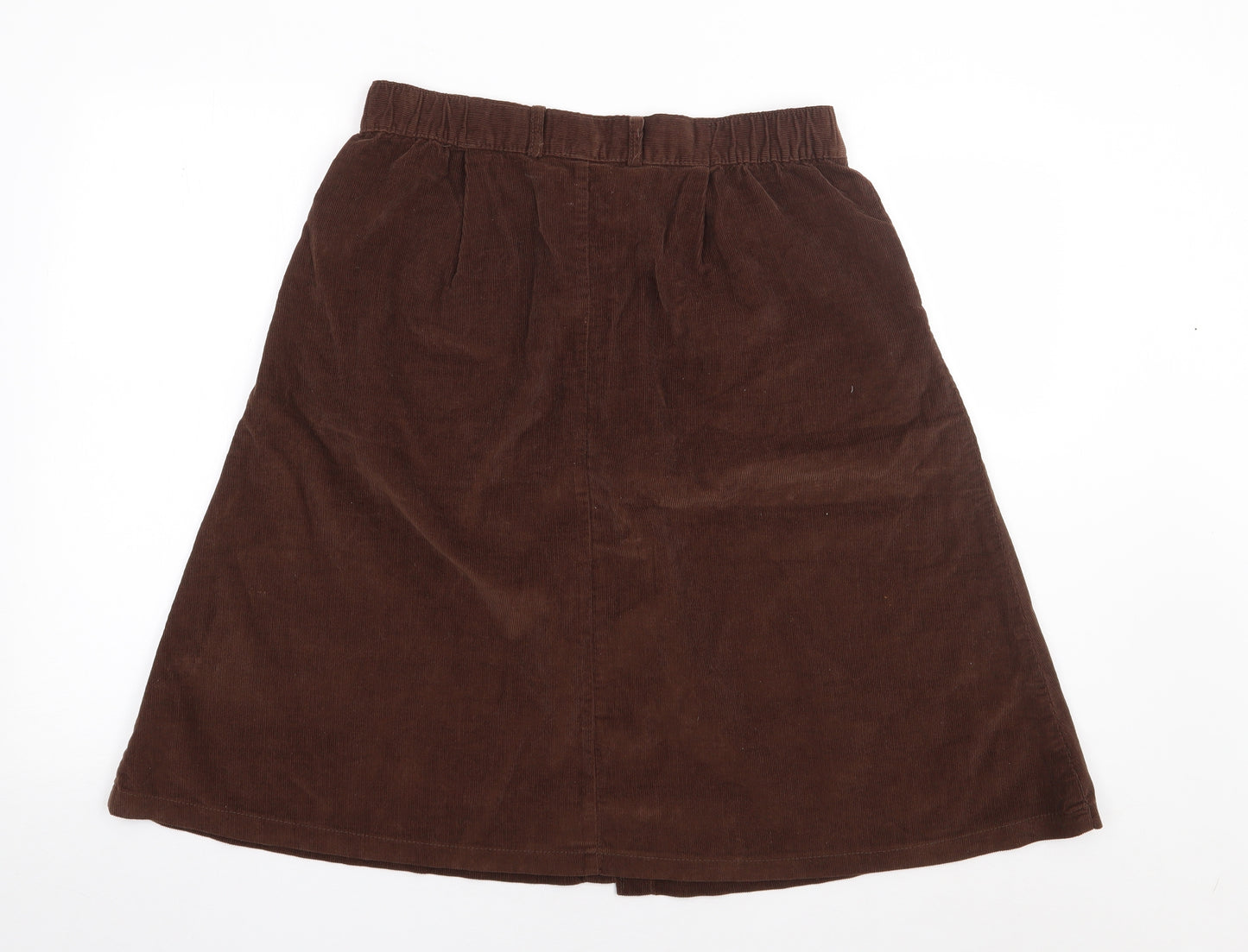 Damart Womens Brown  Cotton Flare Skirt Size 16   Button