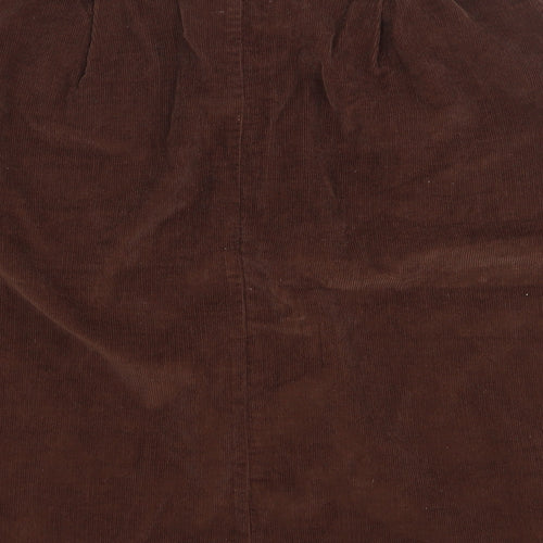 Damart Womens Brown  Cotton Flare Skirt Size 16   Button