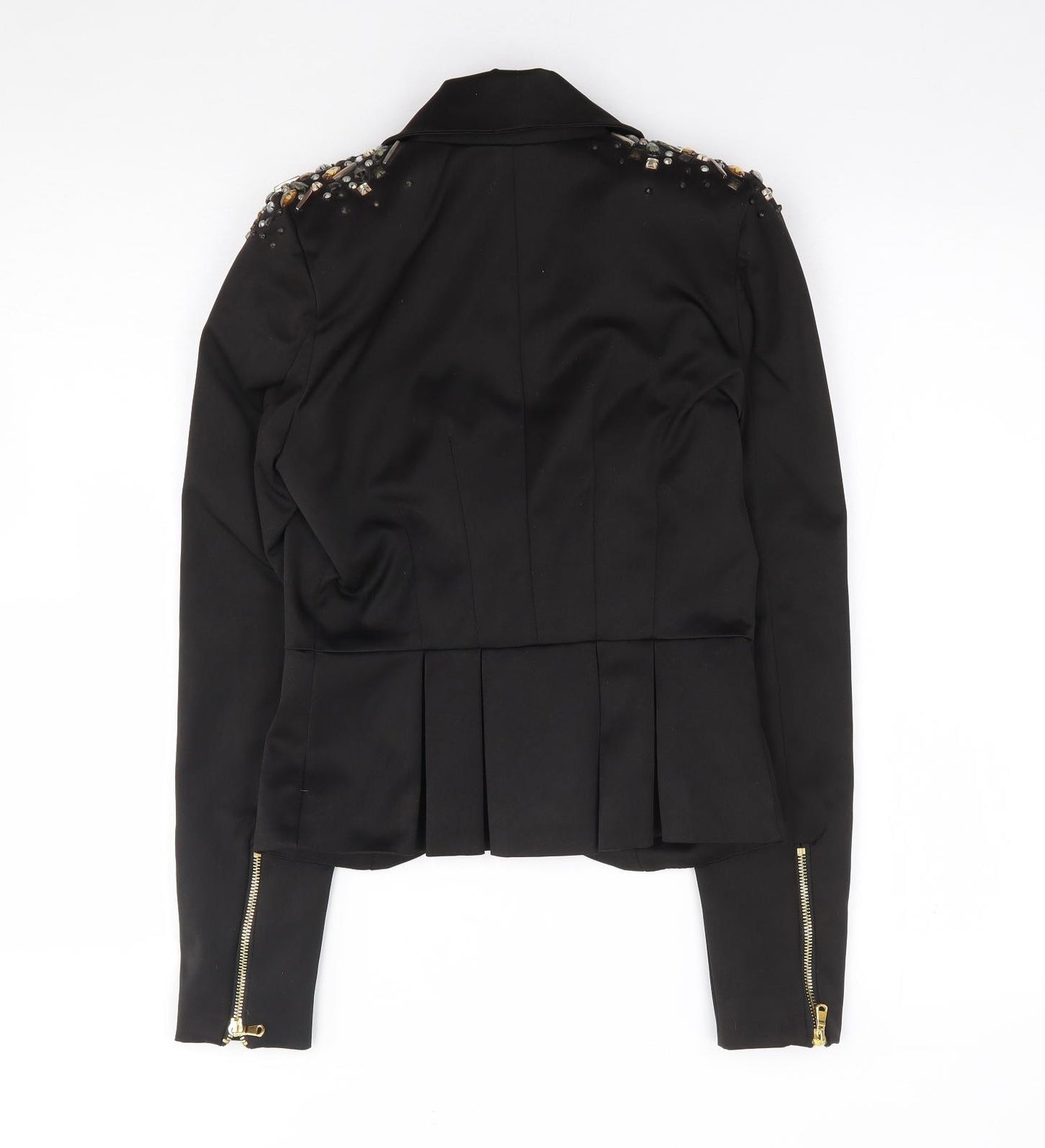 Jane Norman Womens Black   Jacket Blazer Size 8  Hook & Eye