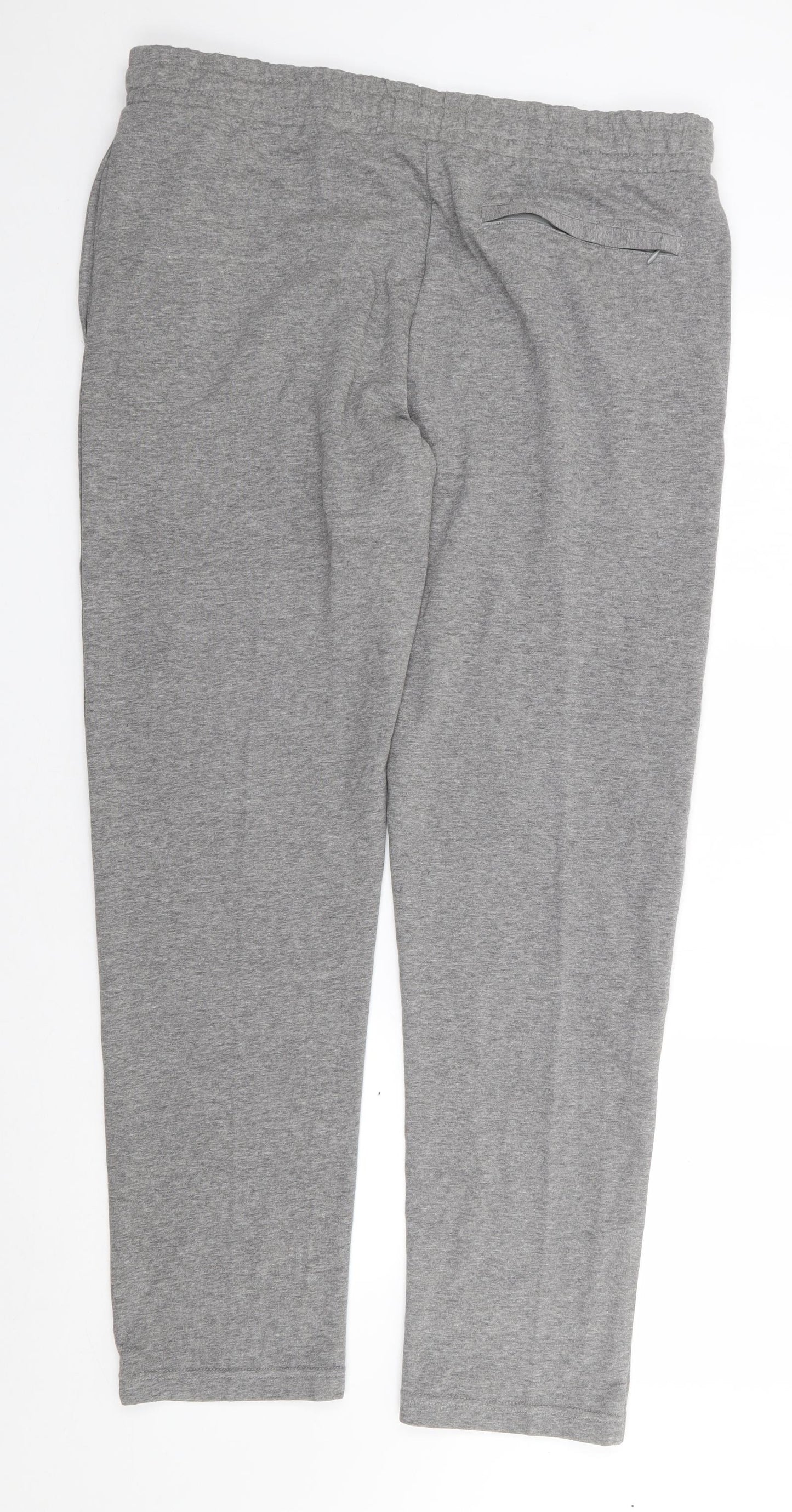 Marks and Spencer Mens Grey  Cotton Jogger Trousers Size L L32 in Regular Drawstring