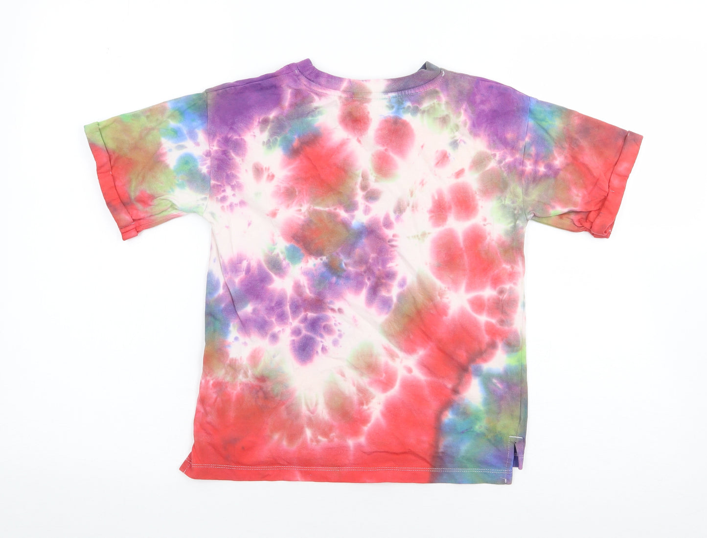 Next  Girls Multicoloured Geometric 100% Cotton Jersey T-Shirt Size 6 Years Crew Neck Pullover