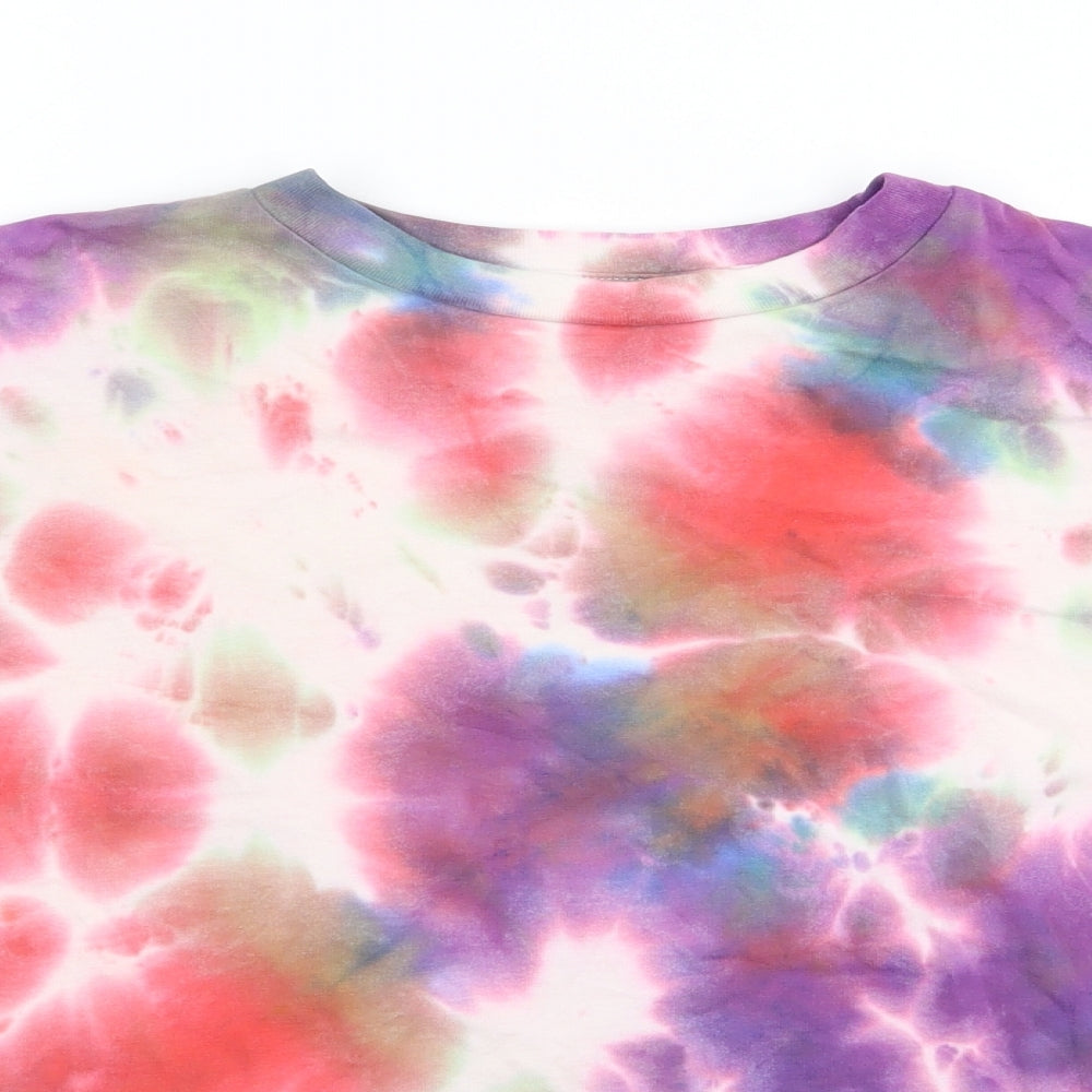 Next  Girls Multicoloured Geometric 100% Cotton Jersey T-Shirt Size 6 Years Crew Neck Pullover