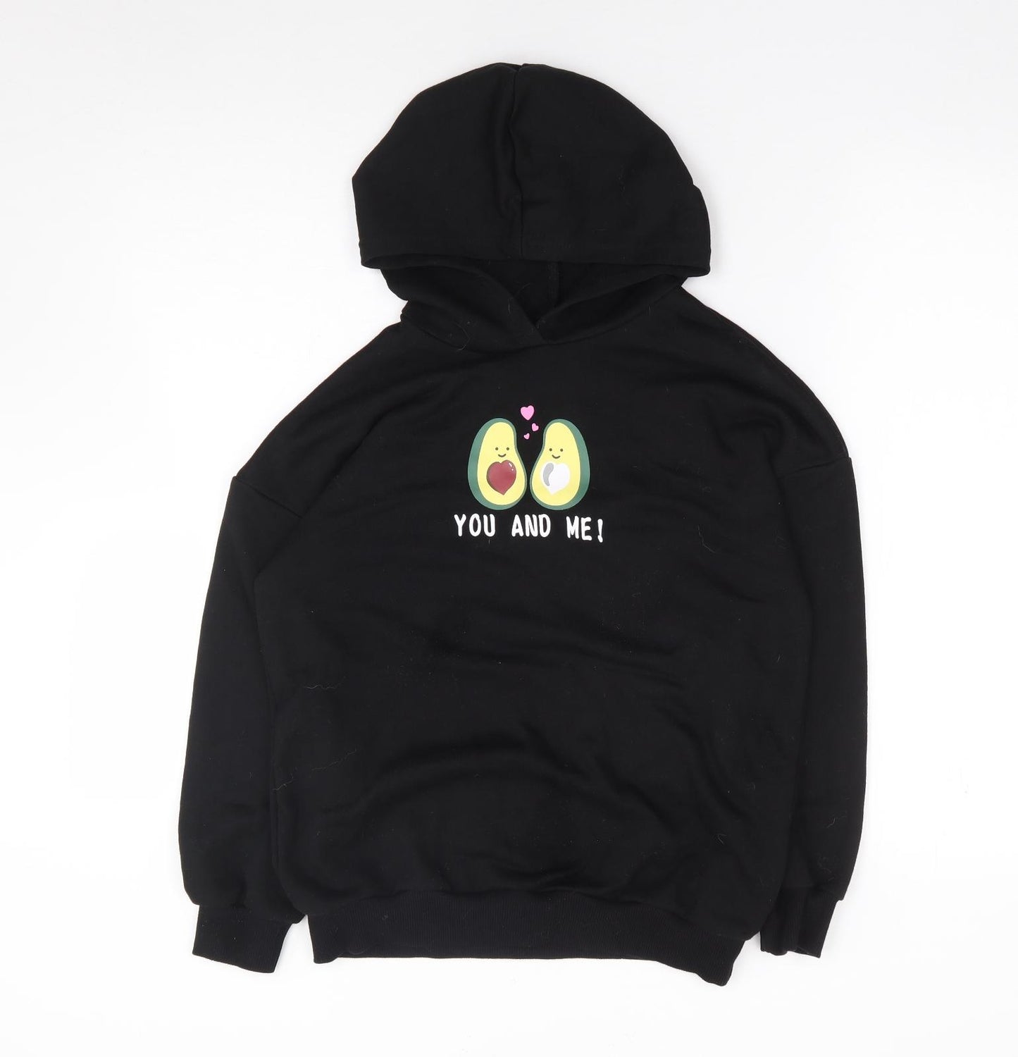 Shein  Girls Black  100% Cotton Pullover Hoodie Size 10 Years  Pullover