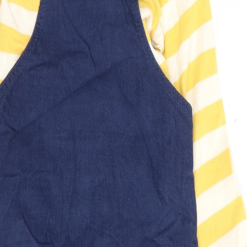 Marks and Spencer Boys Multicoloured Striped 100% Cotton Dungaree Outfit/Set Size 12-18 Months