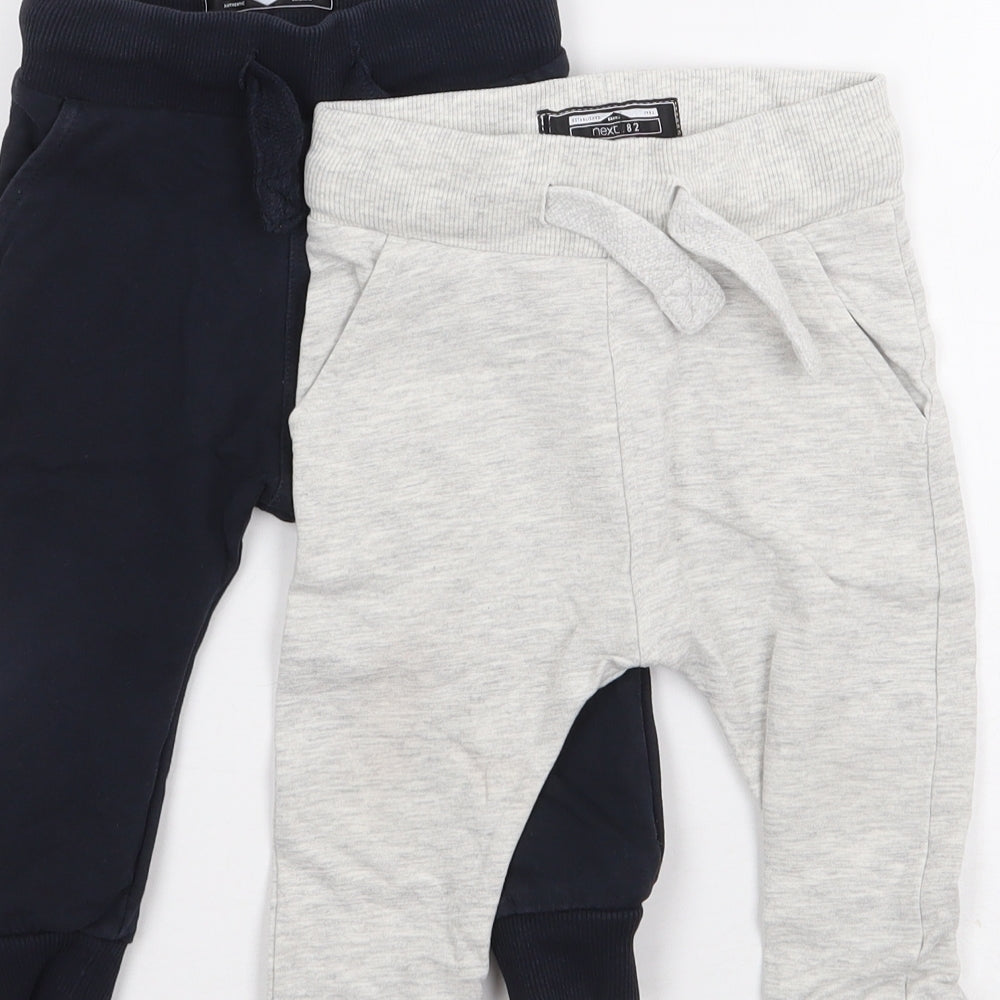 Next  Boys Multicoloured  Cotton Jogger Trousers Size 9-12 Months  Drawstring