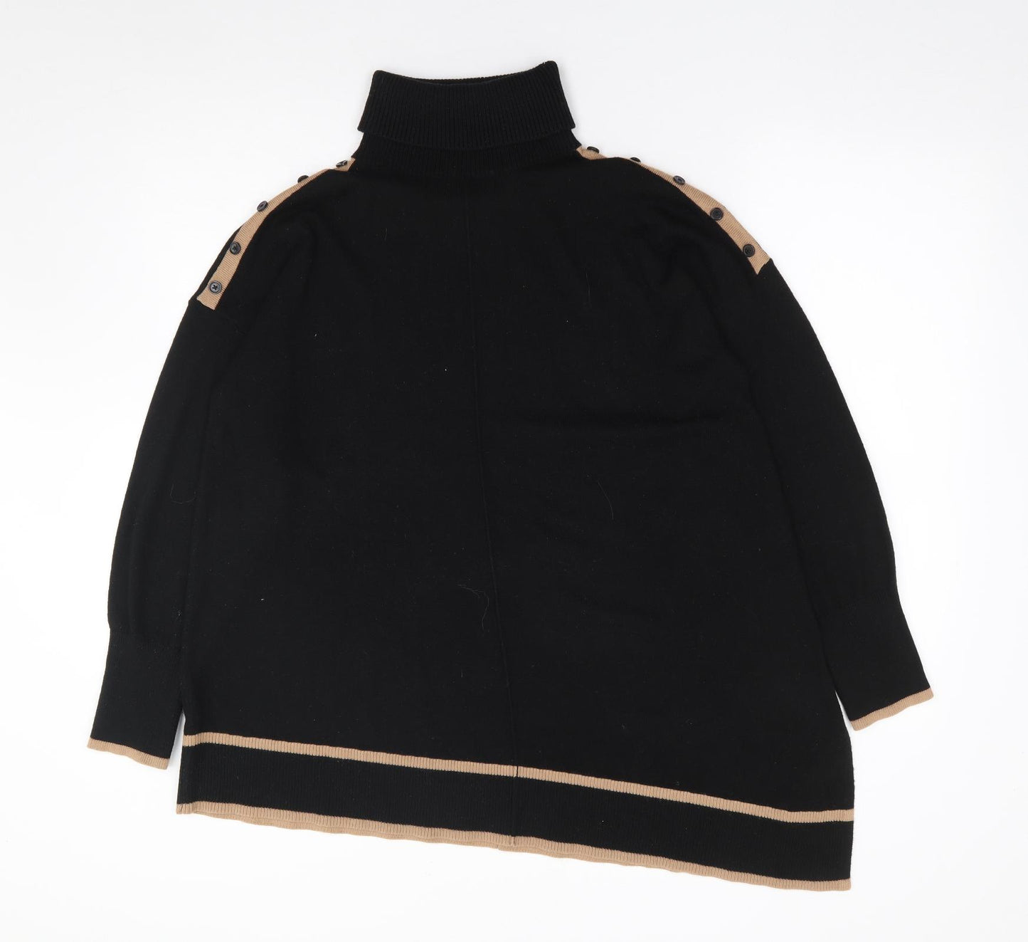Wallis Womens Black Roll Neck  Acrylic Pullover Jumper Size M