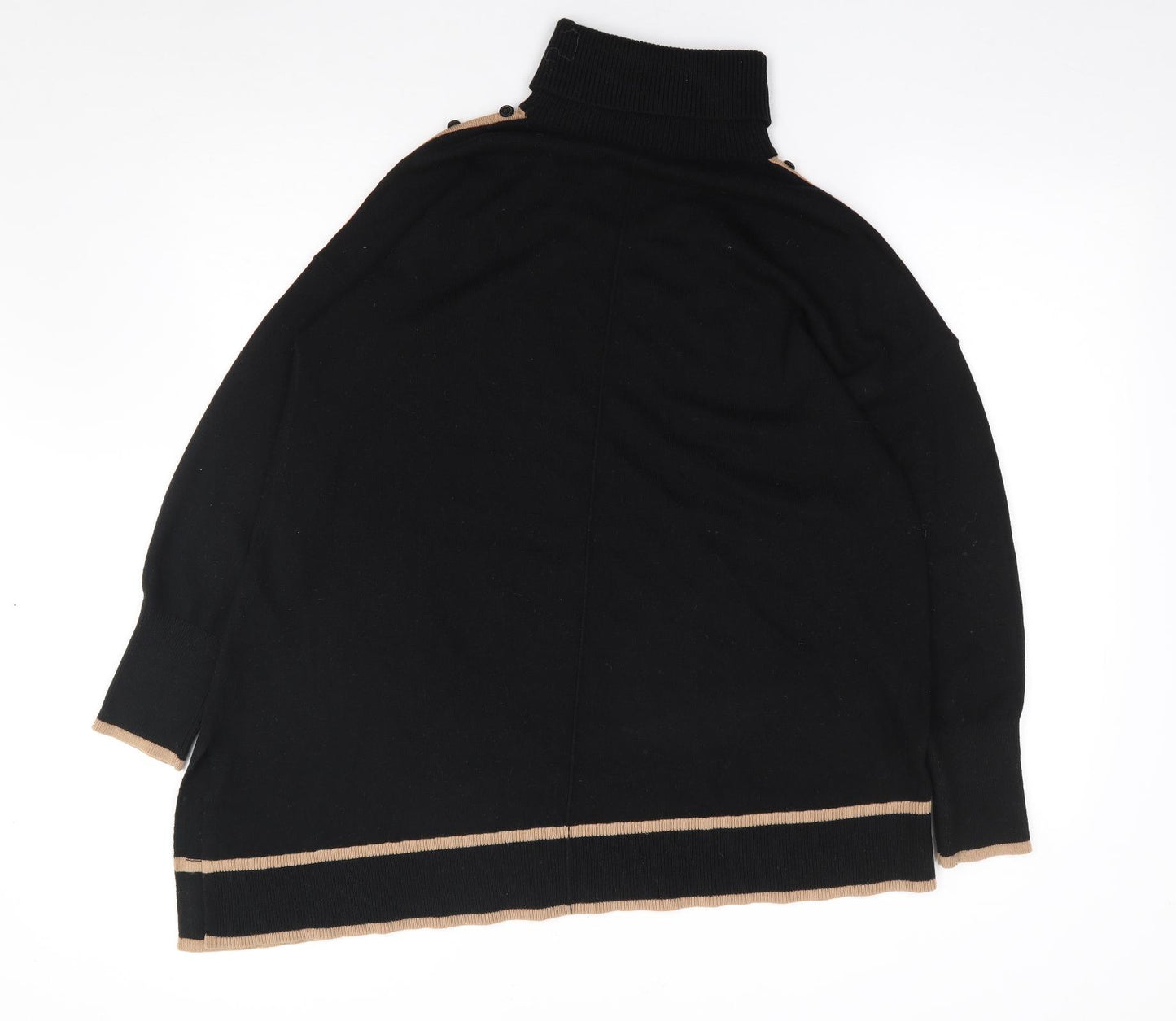 Wallis Womens Black Roll Neck  Acrylic Pullover Jumper Size M