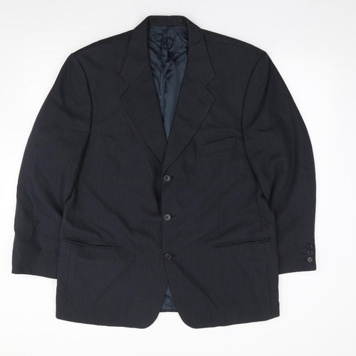 Preworn Mens Blue  Wool Jacket Suit Jacket Size 44