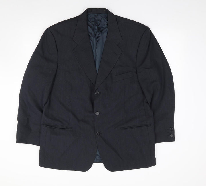 Preworn Mens Blue  Wool Jacket Suit Jacket Size 44
