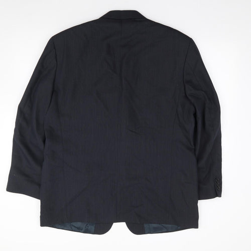 Preworn Mens Blue  Wool Jacket Suit Jacket Size 44