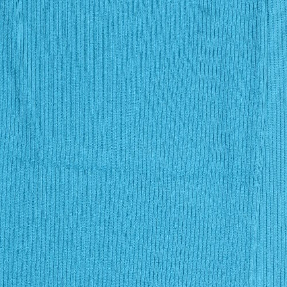 Tu  Womens Blue  Acrylic Jumper Dress  Size 10  V-Neck Pullover