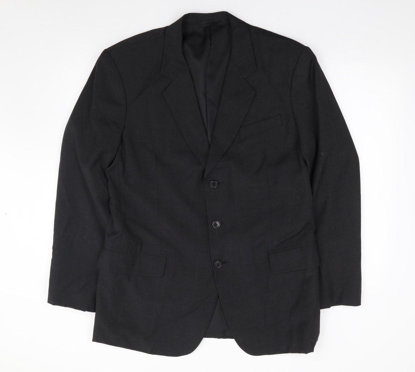 Giorgio Armani Mens Black  Polyester Jacket Suit Jacket Size 36