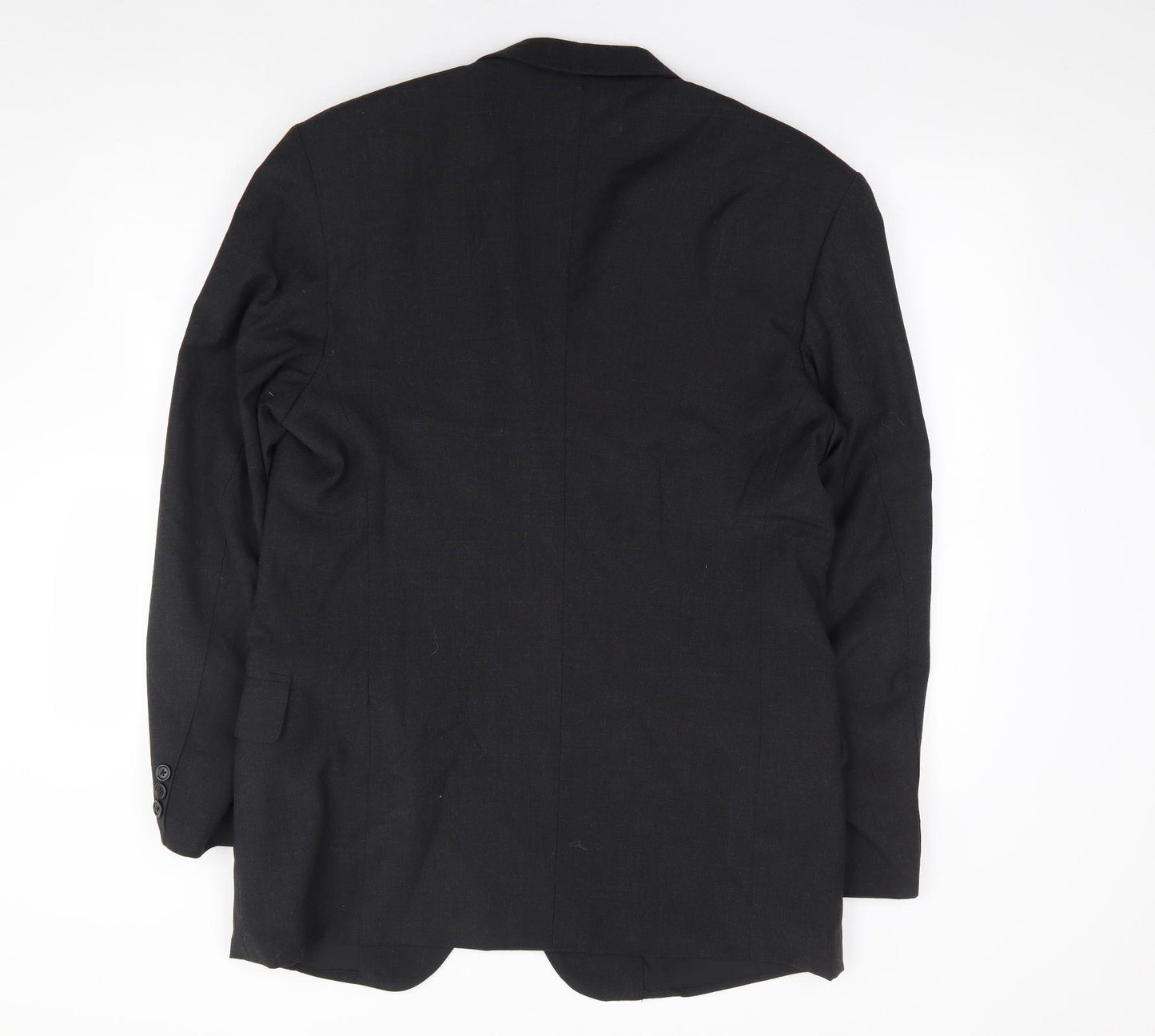 Giorgio Armani Mens Black  Polyester Jacket Suit Jacket Size 36