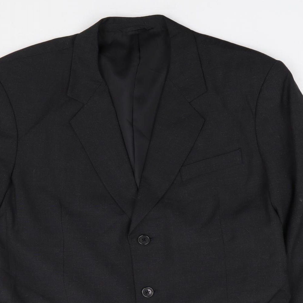Giorgio Armani Mens Black  Polyester Jacket Suit Jacket Size 36