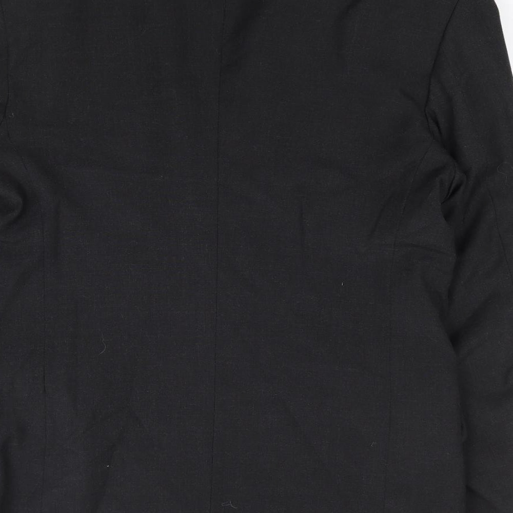 Giorgio Armani Mens Black  Polyester Jacket Suit Jacket Size 36
