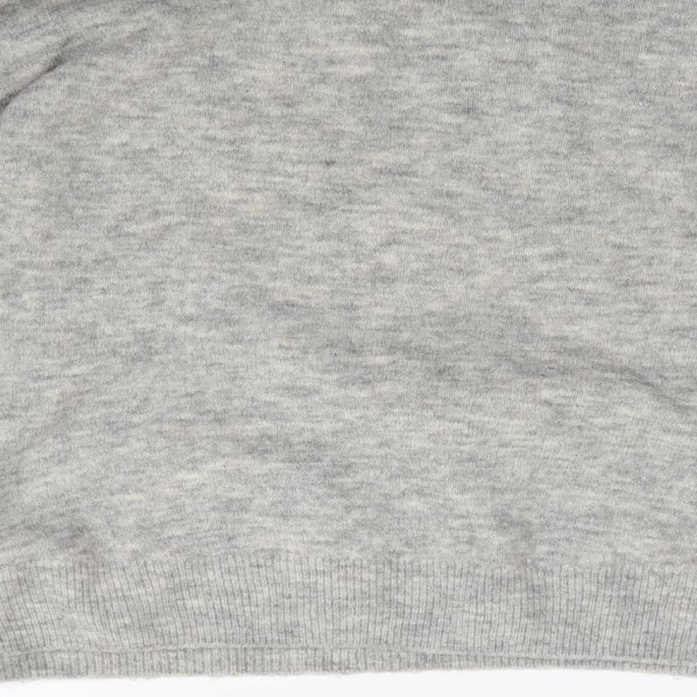 H&M  Womens Grey Crew Neck  Acrylic Pullover Jumper Size S
