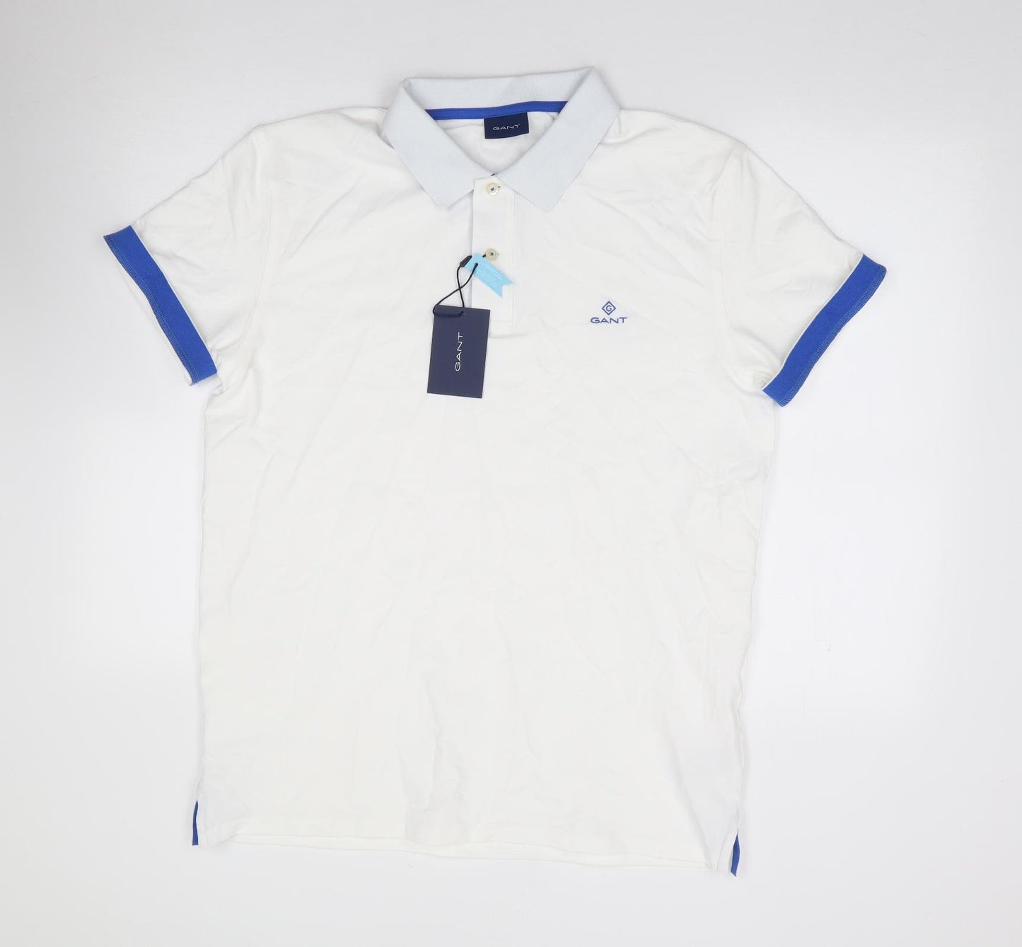 GANT Mens Ivory  Cotton  Polo Size XL Collared Pullover