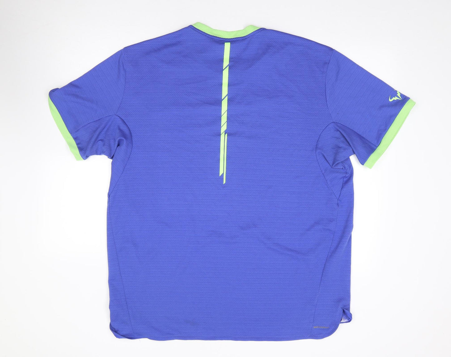 Nike Mens Blue  Polyester Jersey Polo Size 2XL V-Neck Pullover