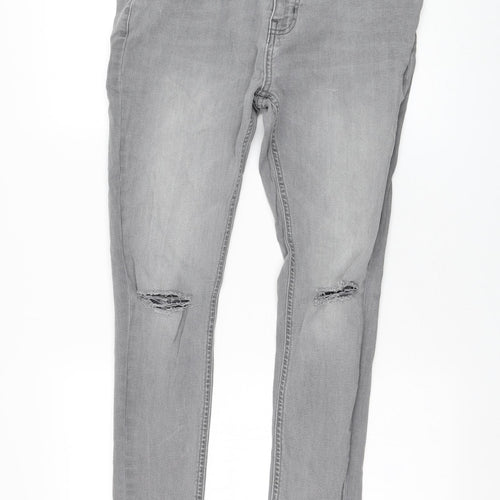 Bucks Couture Womens Grey  Cotton Skinny Jeans Size 34 in L27 in Regular Zip