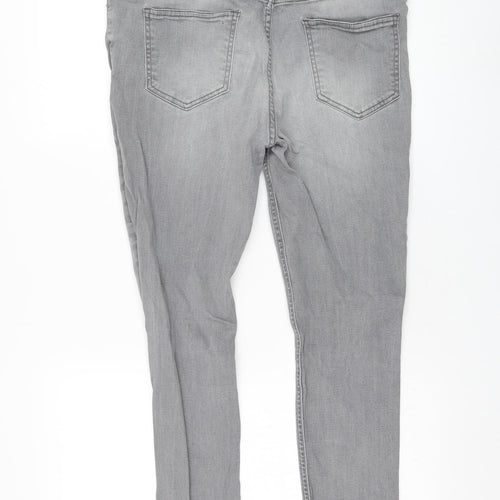Bucks Couture Womens Grey  Cotton Skinny Jeans Size 34 in L27 in Regular Zip