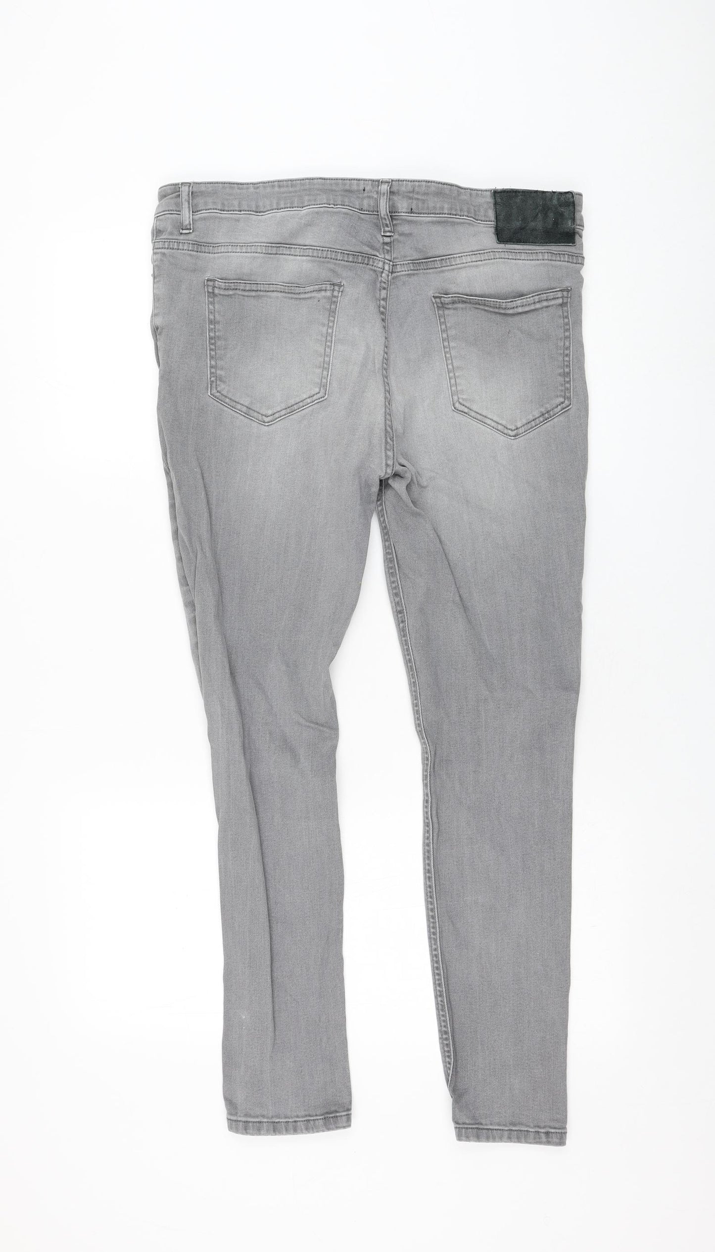 Bucks Couture Womens Grey  Cotton Skinny Jeans Size 34 in L27 in Regular Zip