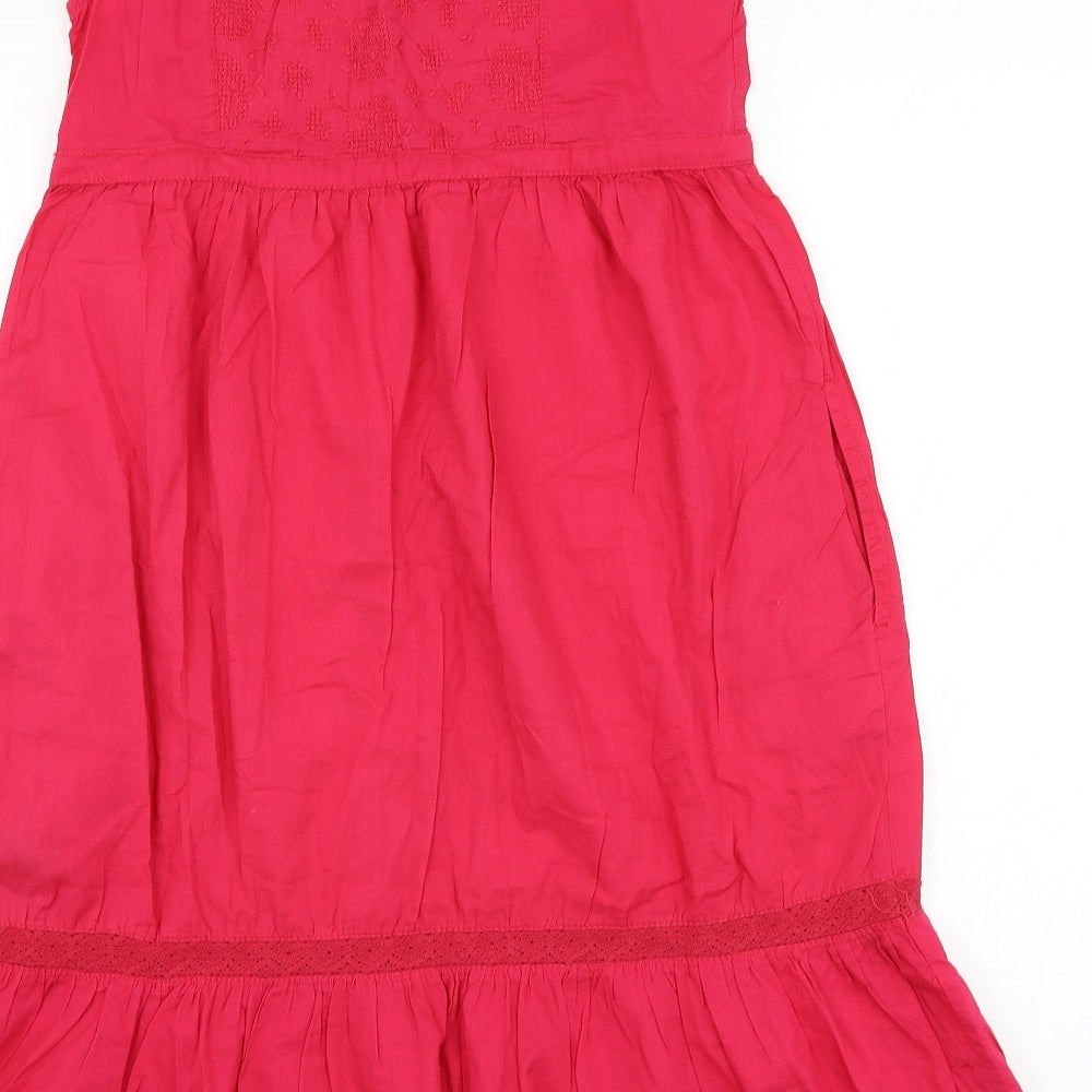 H&M Womens Pink  Cotton Shift  Size 8  V-Neck Pullover