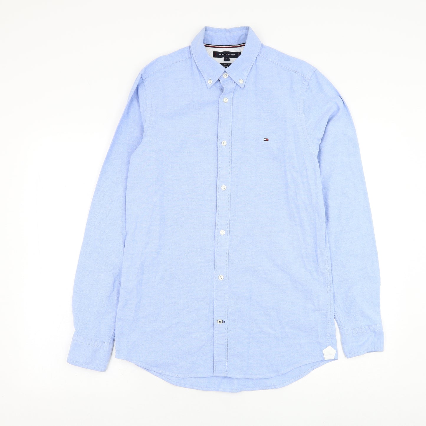 Tommy Hilfiger Mens Blue  Cotton  Dress Shirt Size S Collared