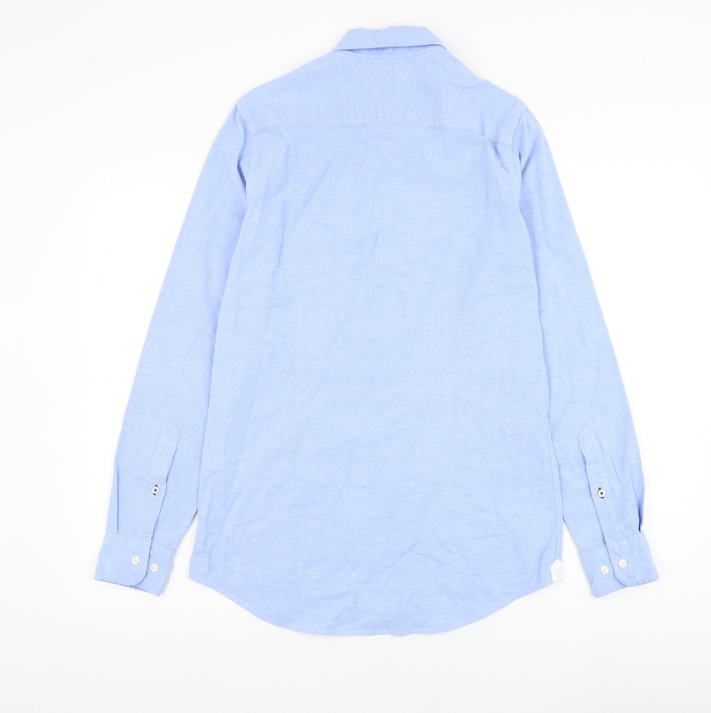 Tommy Hilfiger Mens Blue  Cotton  Dress Shirt Size S Collared