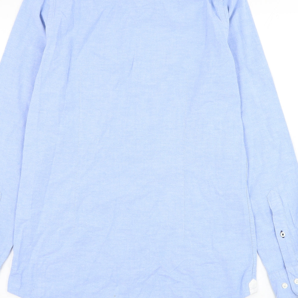 Tommy Hilfiger Mens Blue  Cotton  Dress Shirt Size S Collared