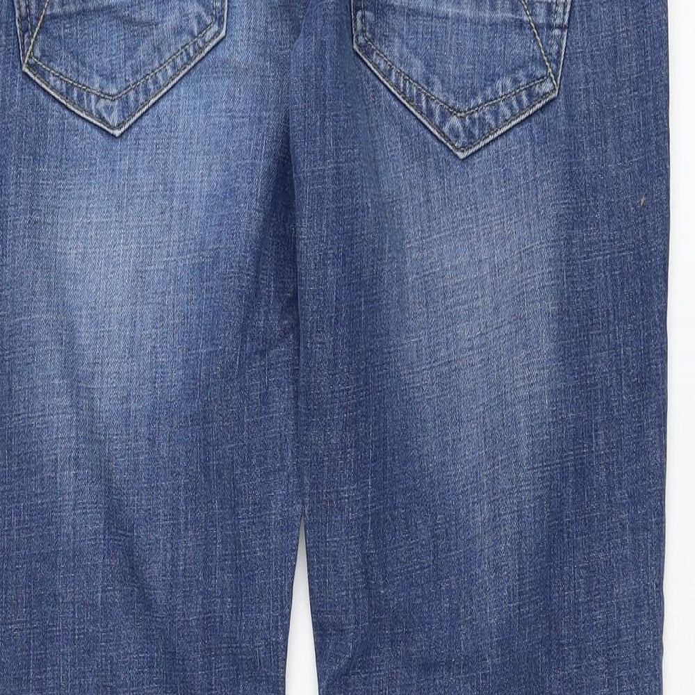 Red Herring Mens Blue  Cotton Straight Jeans Size 34 in L30 in Regular Zip