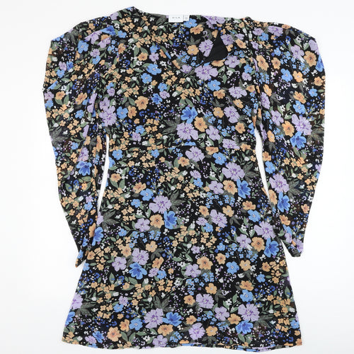 Villa Womens Black  Polyester Shift  Size 10  V-Neck Pullover