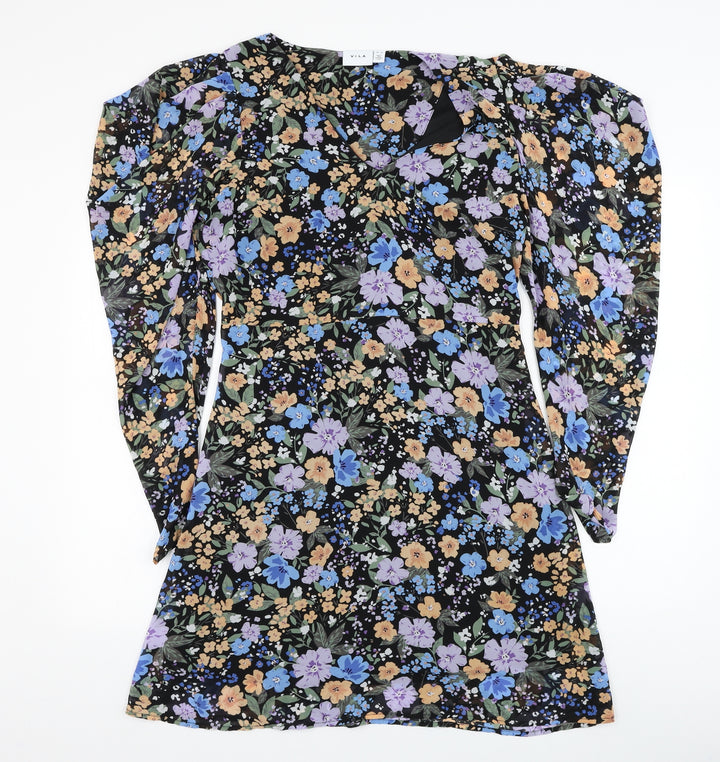 Villa Womens Black  Polyester Shift  Size 10  V-Neck Pullover