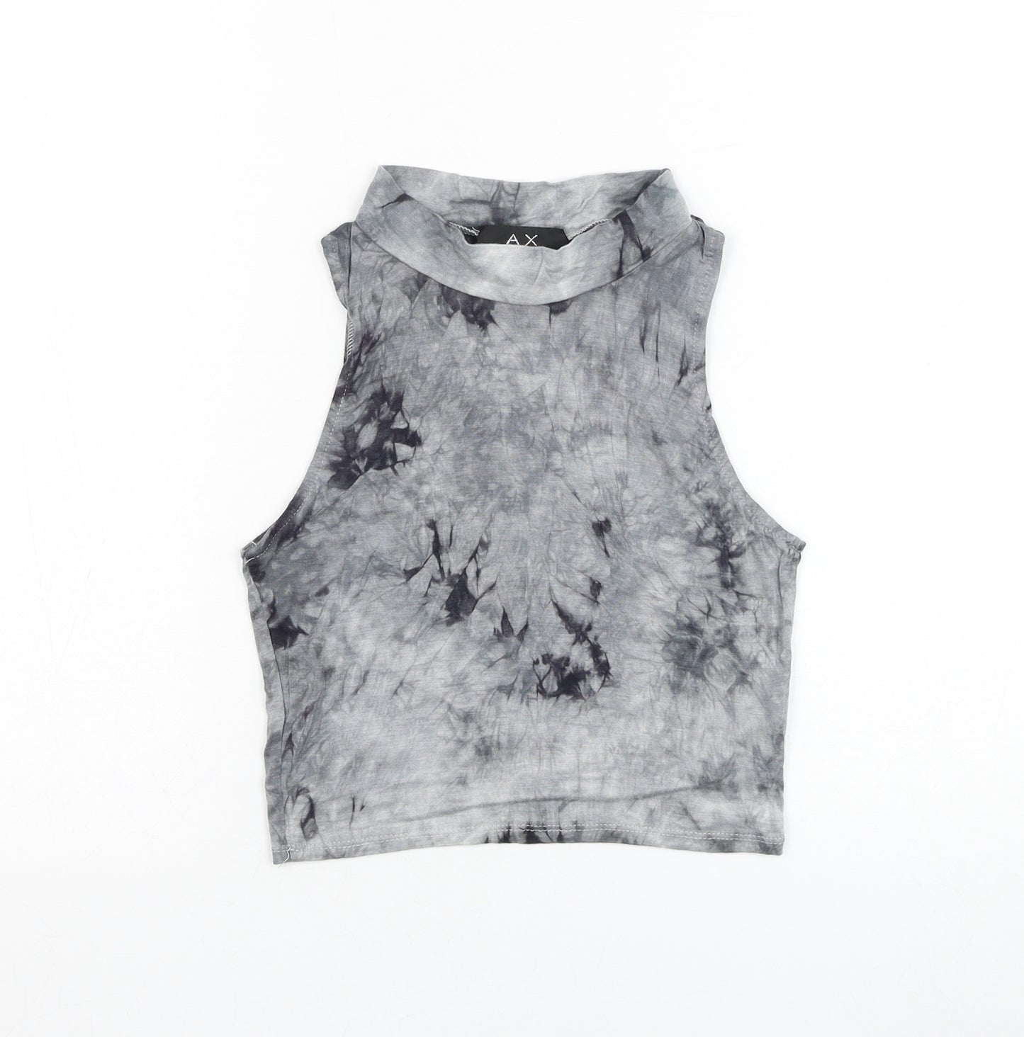 AX Paris Womens Grey  Viscose Cropped Tank Size S Halter