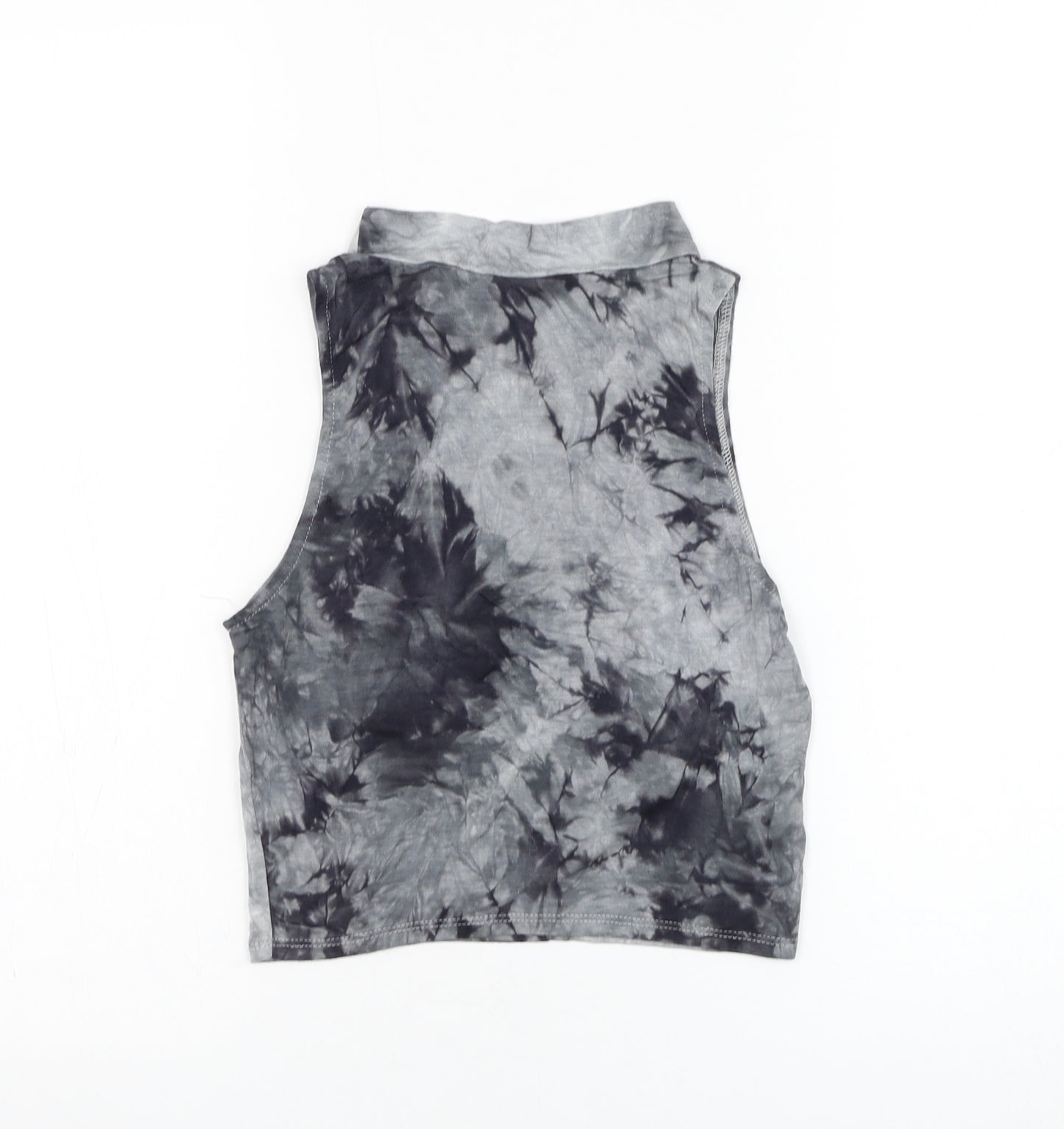 AX Paris Womens Grey  Viscose Cropped Tank Size S Halter
