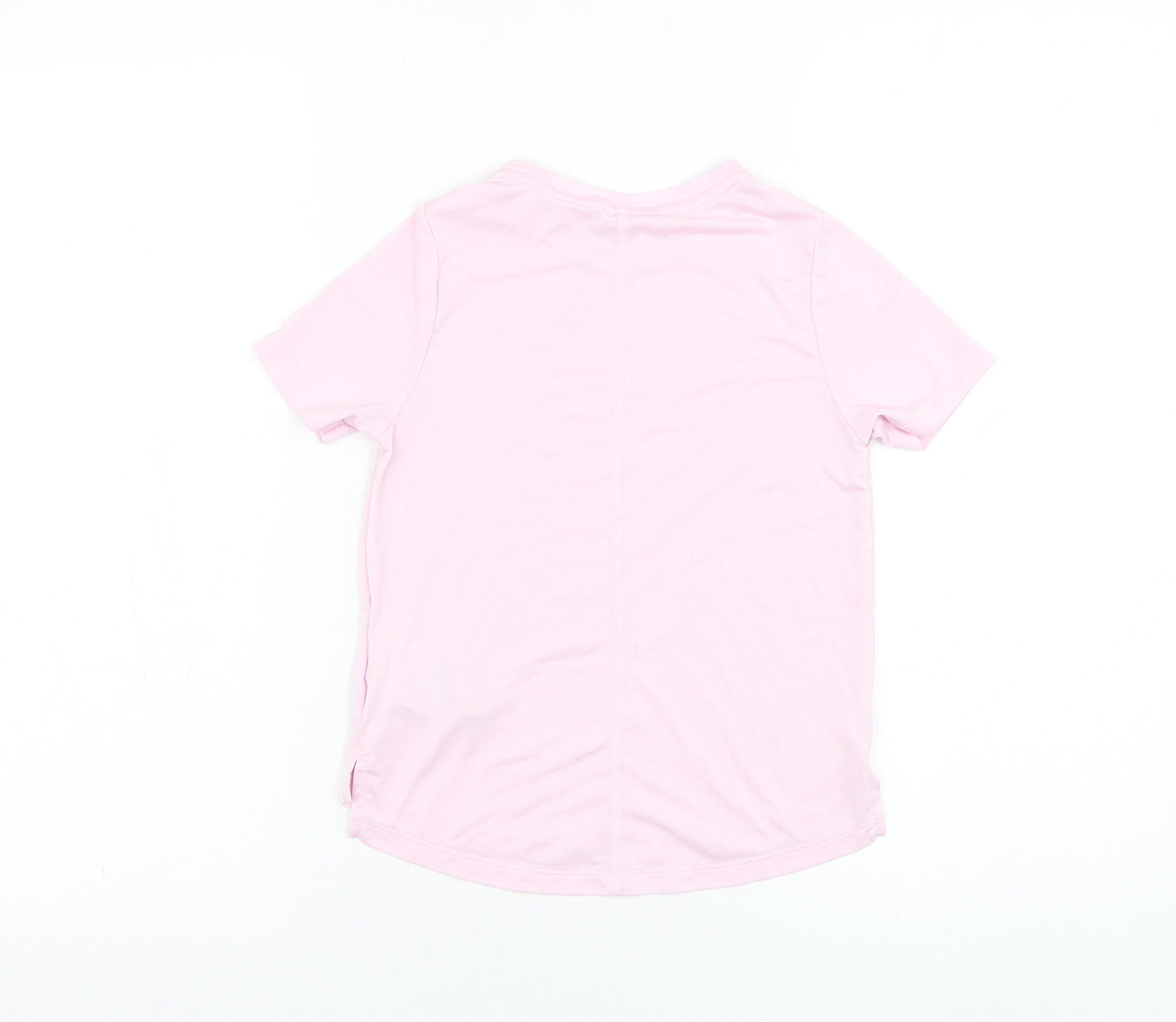 Nike Girls Pink  Polyester Basic T-Shirt Size 8-9 Years Round Neck Pullover