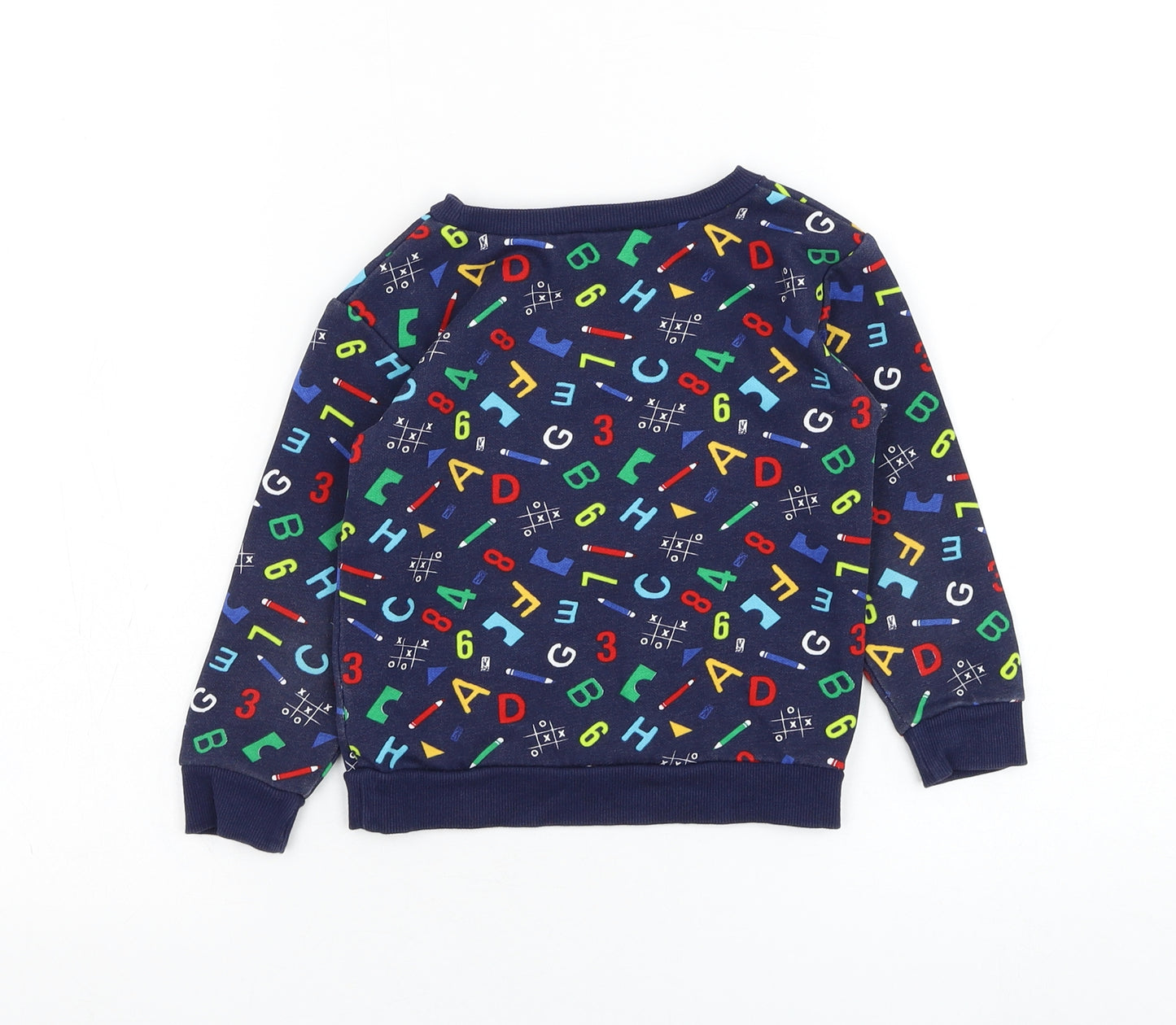 Dunnes Stores Boys Blue  Cotton Pullover Sweatshirt Size 2-3 Years  Pullover - Alphabet