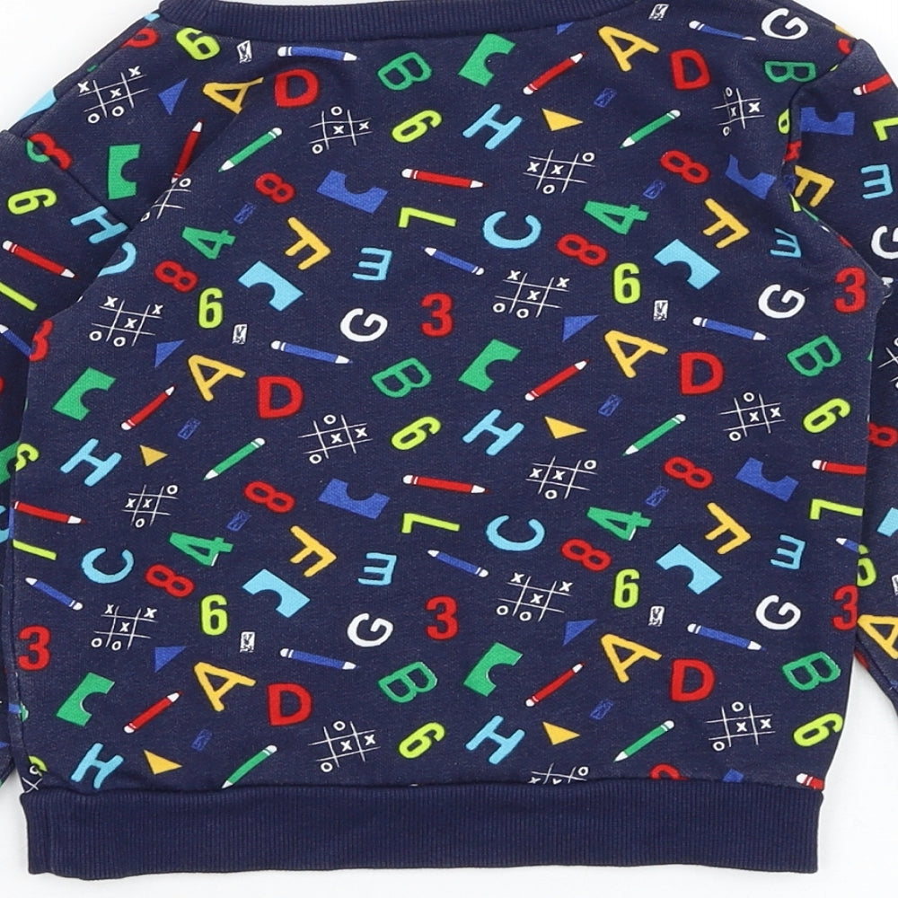 Dunnes Stores Boys Blue  Cotton Pullover Sweatshirt Size 2-3 Years  Pullover - Alphabet