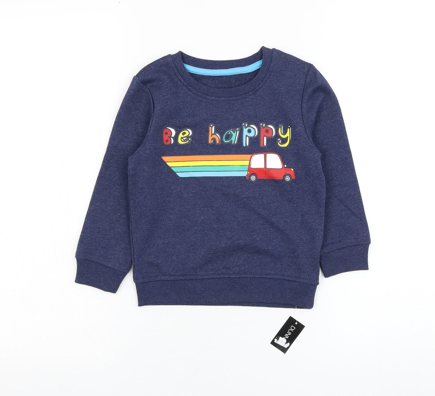 Dunnes Stores Boys Blue  Cotton Pullover Sweatshirt Size 2-3 Years  Pullover - Be Happy