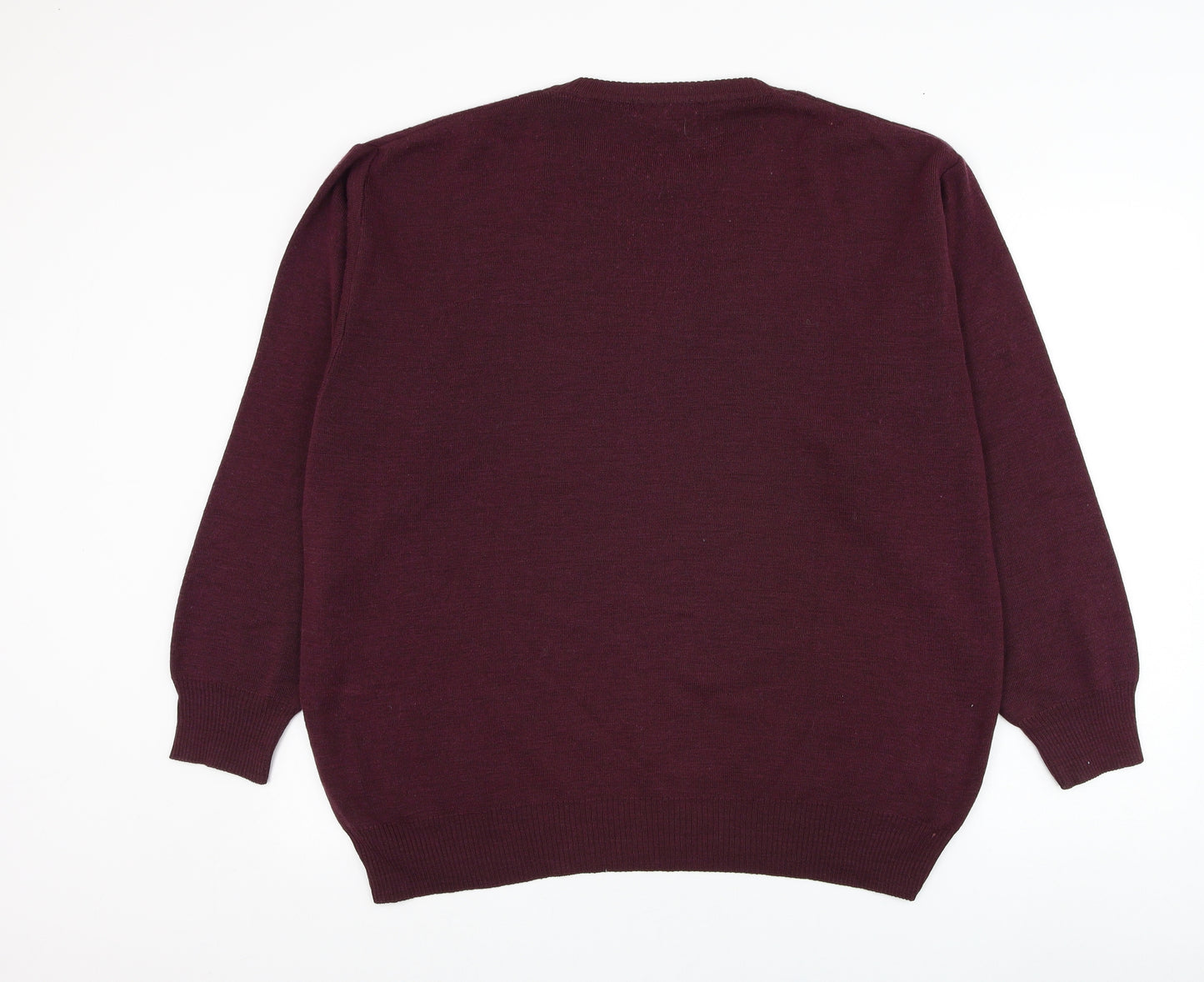 Gabicci Mens Purple Round Neck  Polyester Pullover Jumper Size XL