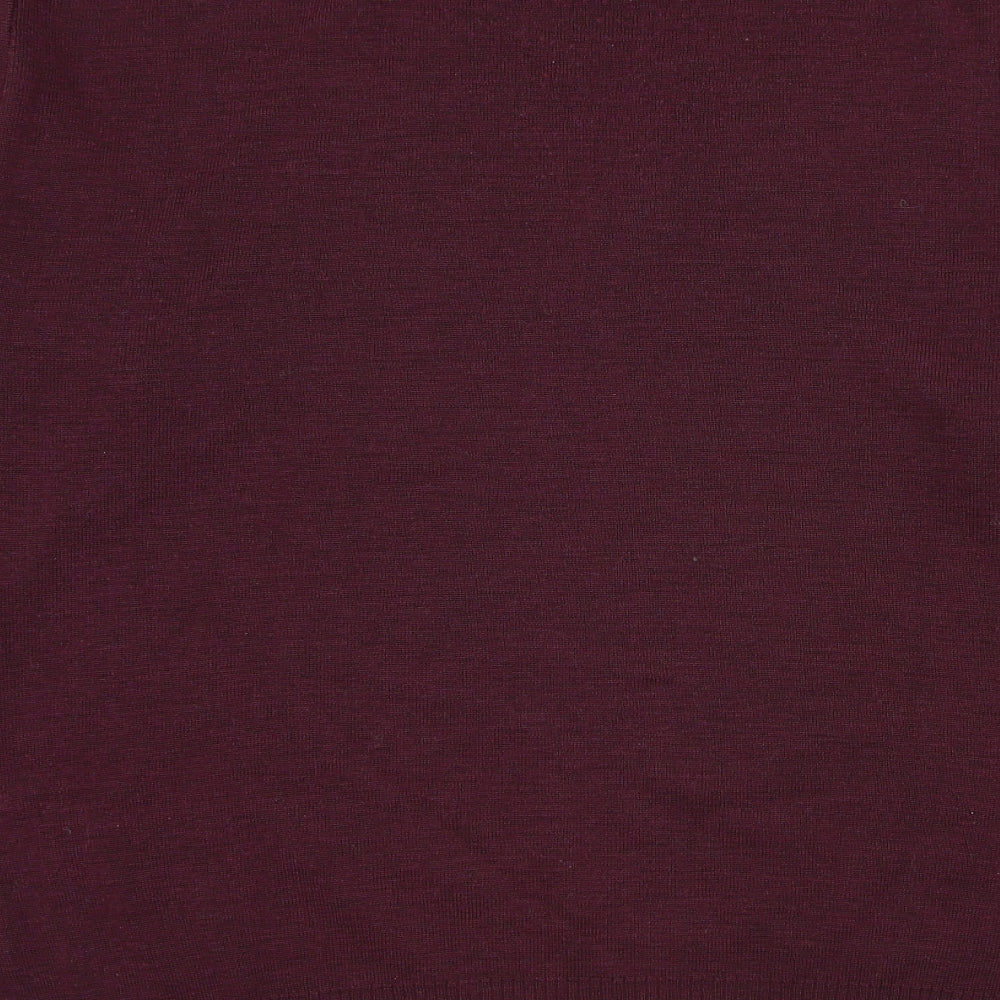 Gabicci Mens Purple Round Neck  Polyester Pullover Jumper Size XL