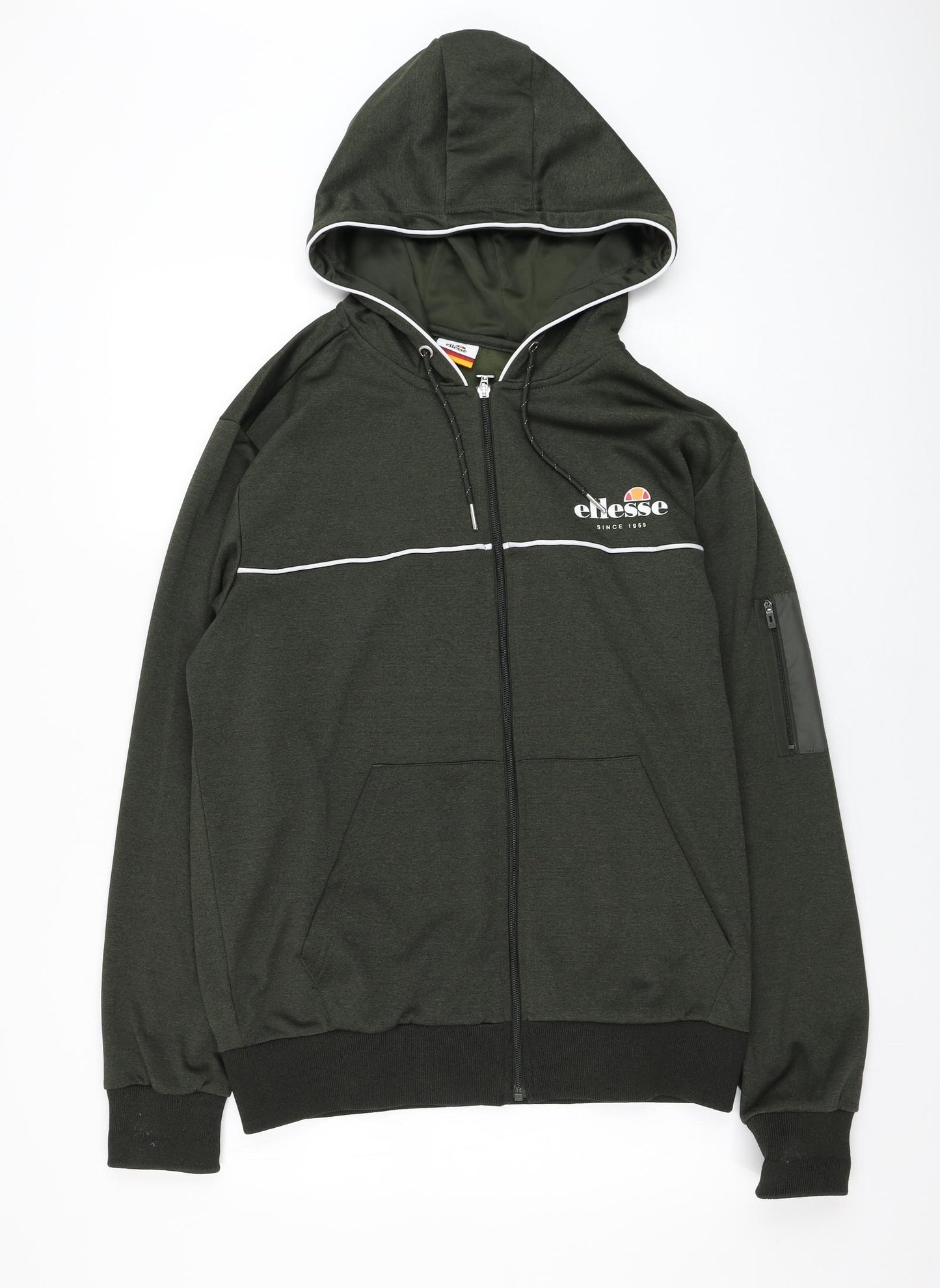 ellesse Mens Green  Polyester Full Zip Hoodie Size XL